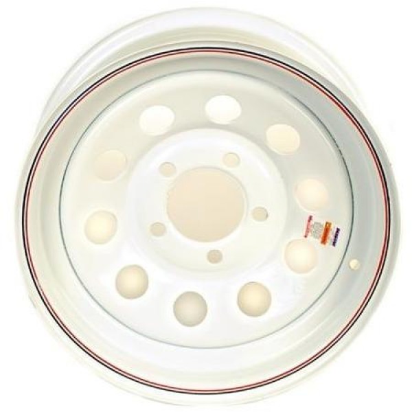 5-4.5" Bolt Circle 14" White Modular Trailer Wheel 